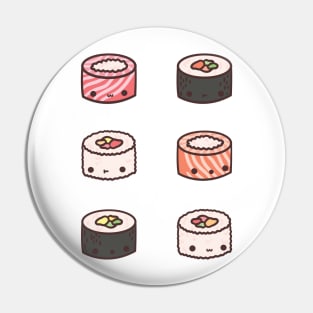 Kawaii Sushi Roll Pattern Pin