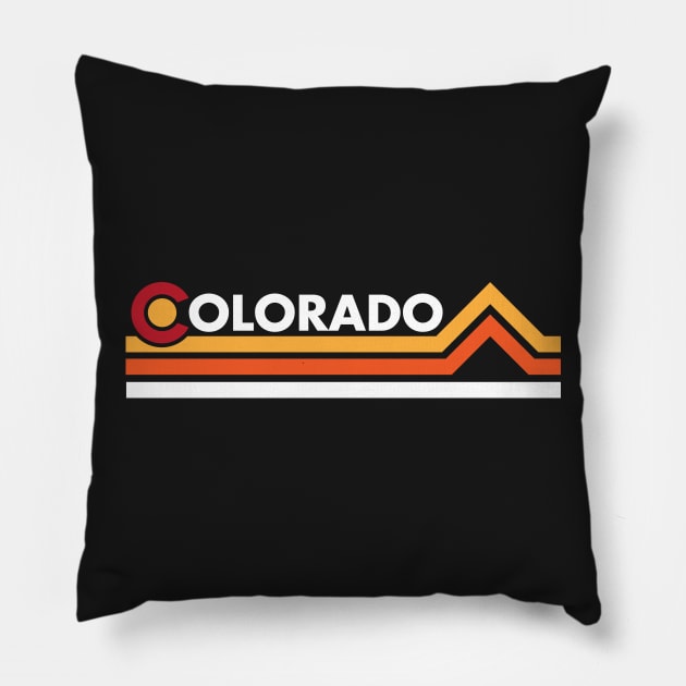 Retro Colorado Mountains Pillow by Aurver