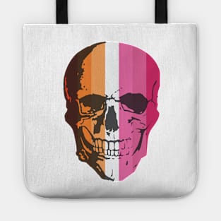 Lesbian Flag Skull Tote