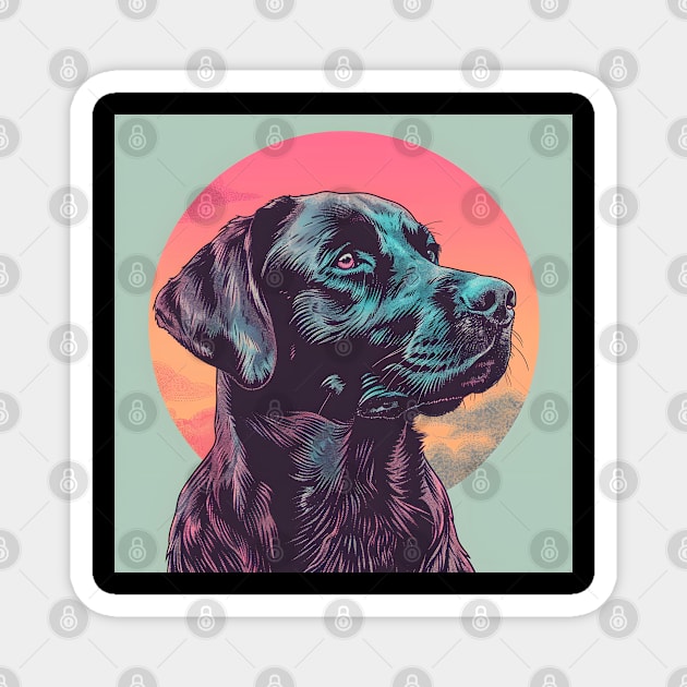 Retro Labrador Retriever: Pastel Pup Revival Magnet by NatashaCuteShop