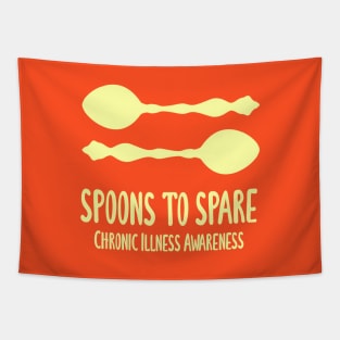 Spoons To Spare - Chronic Illness Awareness (Light Yellow) Tapestry