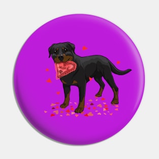 Valentine's Rottweiler Pin