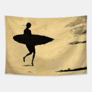 Summer Day - Surfer Girl on Beach Tapestry