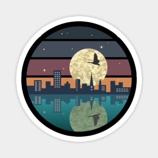 City Moon and Bird Magnet