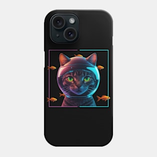 Abstract Cat and fish Phone Case