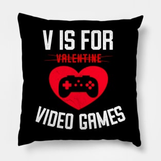 V Is For Video Games Pillow