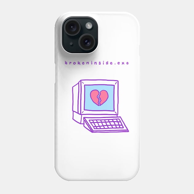 broken inside dot exe Phone Case by nurrablake