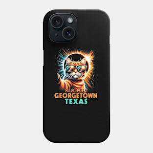 Cat Taking Selfie Total Solar Eclipse 2024 Georgetown Texas Phone Case