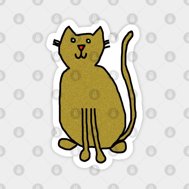 Cat Gold Metallic Magnet by ellenhenryart