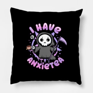 I have Anxiety - Creepy Cute kawaii Reaper T-Shirt Pillow