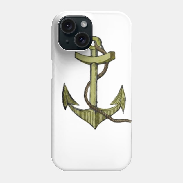 Gold Anchor Phone Case by dodgerfl