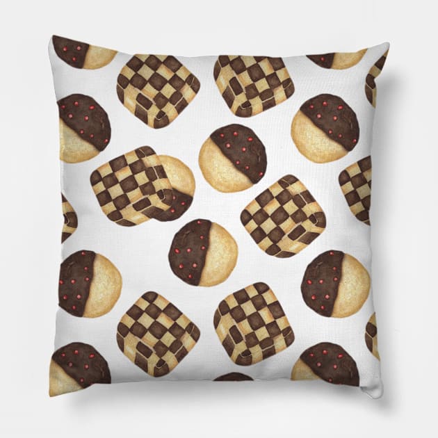 Choco Cookie Pattern Pillow by paintingbetweenbooks