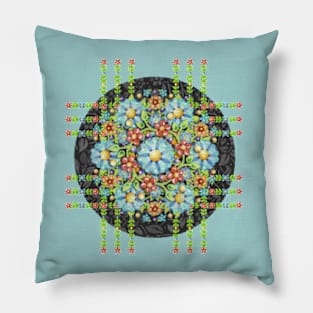 Punk Filigree Floral Pillow