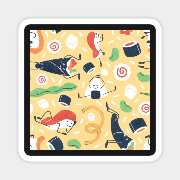 Crazy Sushi Pattern Magnet by Karla-Kiky