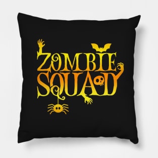 Zombie Squad Halloween - Orange Pillow