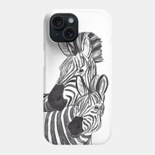 Zebra couple animal wild art unique design Phone Case