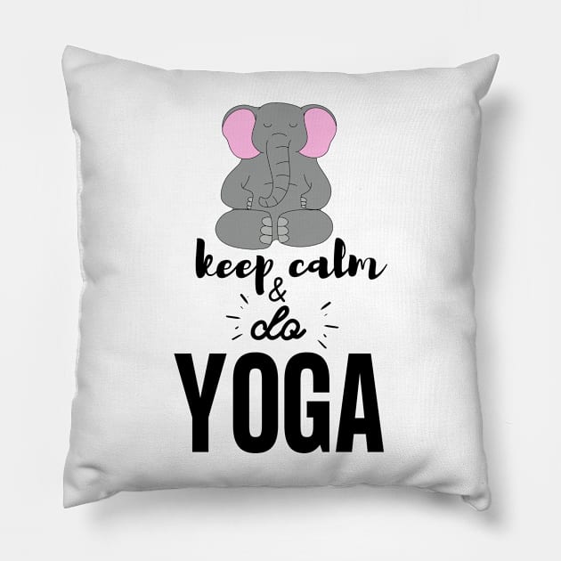 Yoga Elephant - Keep Calm and do Yoga exercice Pillow by yassinebd