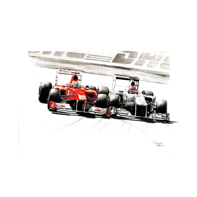 Michael Schumacher vs  Fernando Alonso by oleynik