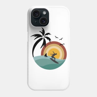 Retro Sun Ocean View Surfer Phone Case