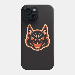 Vintage Angry Halloween Cat Version 2 Phone Case