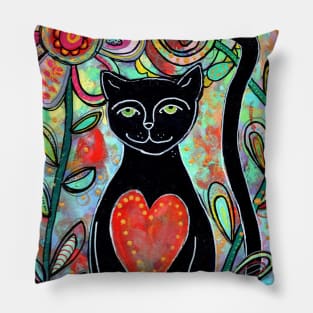 Black Cat Love Pillow