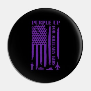 Purple Up For Military Children Flag Pin