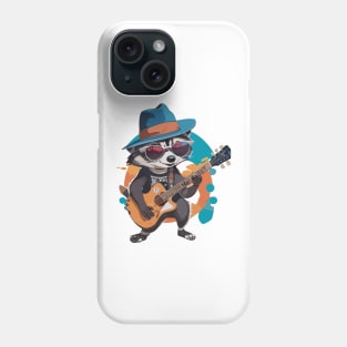 Raccoon play guitar Phone Case