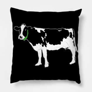 black and white cow Pillow