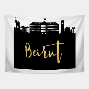 BEIRUT LEBANON DESIGNER SILHOUETTE SKYLINE ART Tapestry