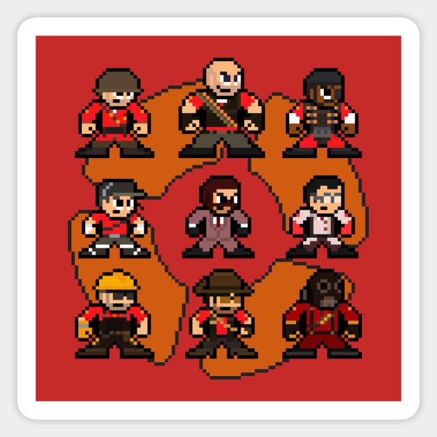 Fortress 2 Red Team-TF2 8bit Pixel Art - Tf2 - Sticker | TeePublic