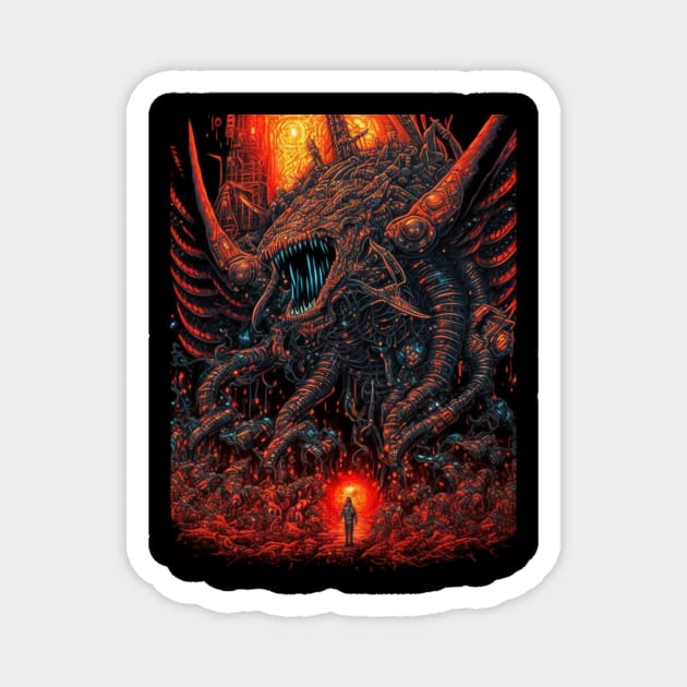 Red Fire Dragon Magnet by gblackid