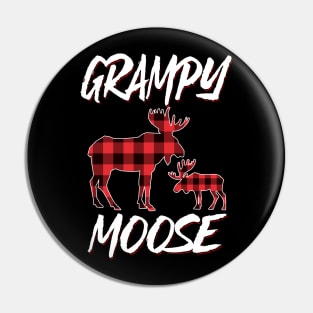 Red Plaid Grampy Moose Matching Family Pajama Christmas Gift Pin