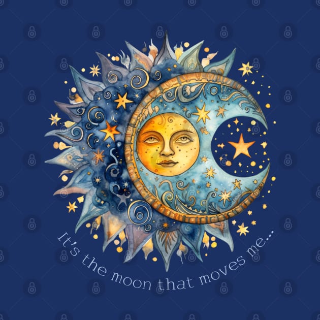 Celestial Sun and Moon B by Jean Plout Designs