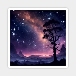 Fantasy Night Sky With Sparkling Stars Magnet