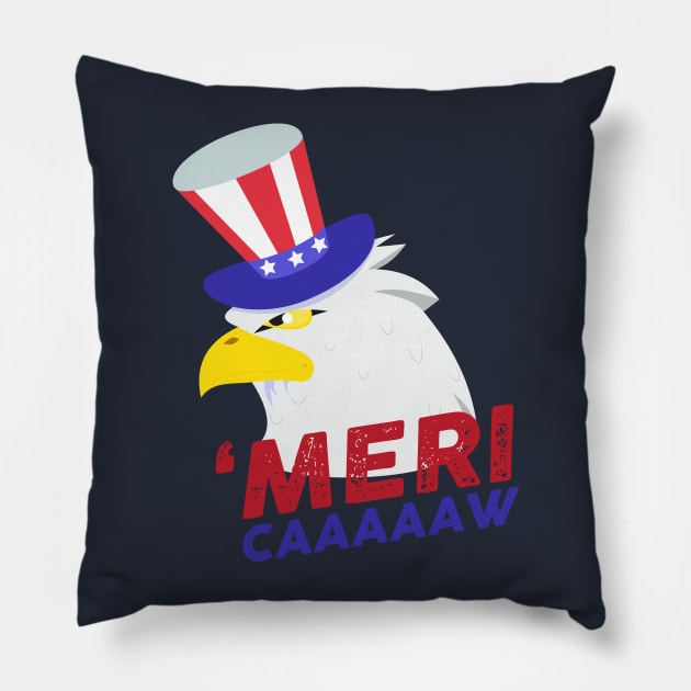 'MeriCaaaaaw Pillow by TipsyCurator