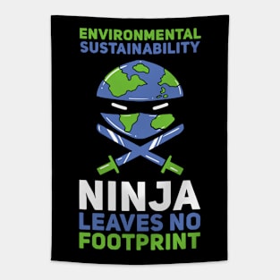 Environmental Sustainability Ninja Leaves No Footprint Tapestry