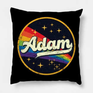 Adam // Rainbow In Space Vintage Grunge-Style Pillow