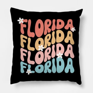 Retro Vintage I Love Florida USA State Pillow