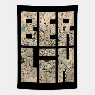 Berlin, Germany City Map Typography - Vintage Tapestry