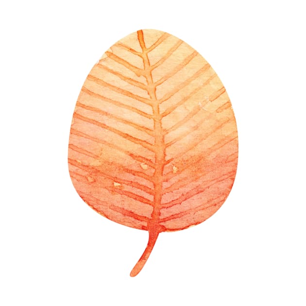 watercolor fall dry leaf by shoko