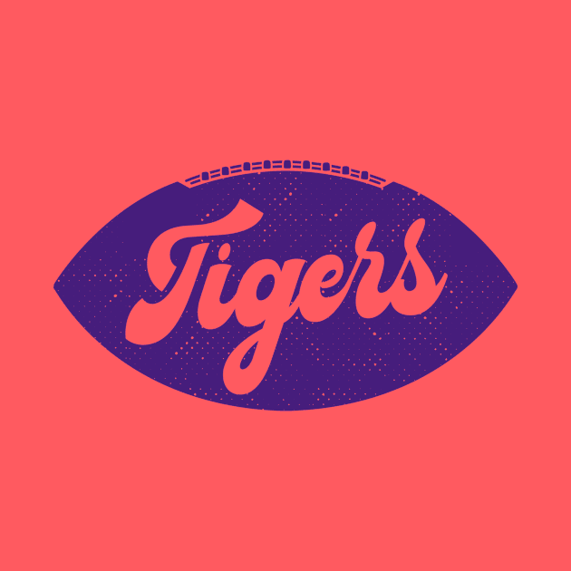 Retro Tigers Football // Purple and Gold by SLAG_Creative