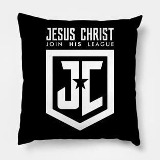 Jesus Christ Join HIS League White Pillow