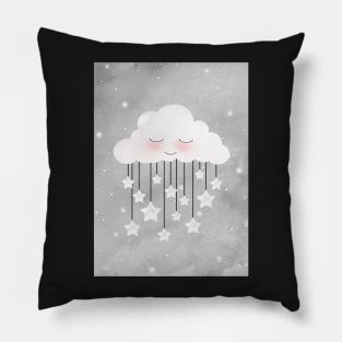 Sleepy Cloud And Stars Pillow