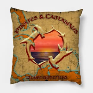 Hammerheads in Map Pillow