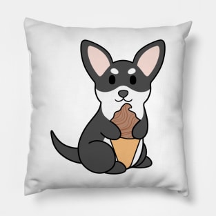 Black and White Chihuahua Ice Cream Chocolate Pillow