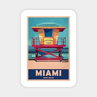 Miami  Vintage Travel Poster Magnet