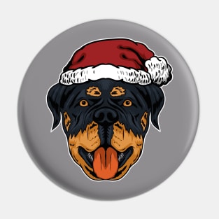 dog Rottweiler dog santa Christmas Pin