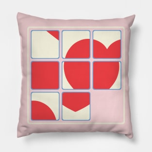 I LOVE YOU HEART PUZZLE Retro Vintage Valentines Day Game - UnBlink Studio by Jackie Tahara Pillow