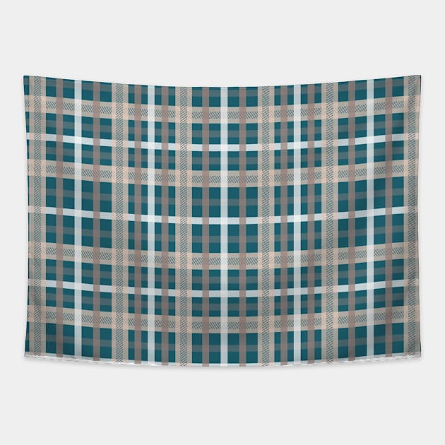 Tartan Pattern Green and Brown Tapestry by Missing.In.Art