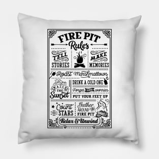 Fire Pit Rules Pillow